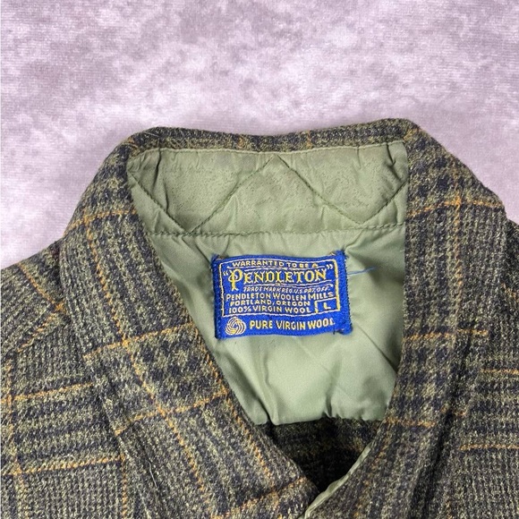 [114] Vintage Pendelton Virgin Wool Shirt L Size - Picture 2 of 3